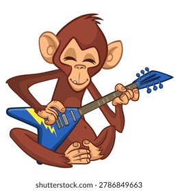 Cartoon funny brown monkey