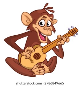 Cartoon funny brown monkey