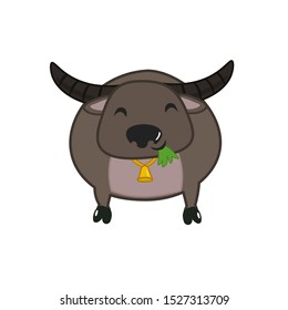 Cartoon funny buffalo character vector