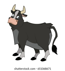 Cartoon Funny Bull Stock Vector (Royalty Free) 651068671 | Shutterstock