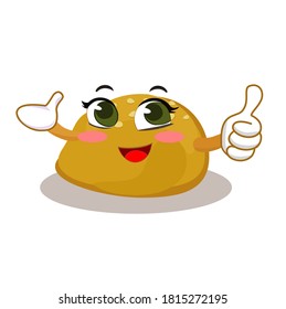 Caricatura divertida burger Bun Vector