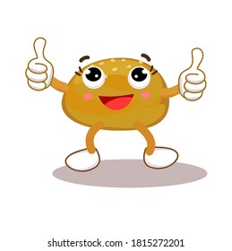 Cartoon Funny Burger Bun Vector