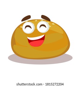 Cartoon Funny Burger Bun Vector