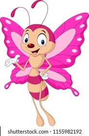 Cartoon funny butterfly