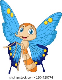 Cartoon funny butterfly