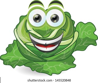 Cartoon  funny cabbage