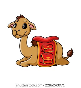 Cartoon funny a camel sitting