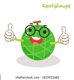 Cartoon Funny Cantaloupe Character Vector 