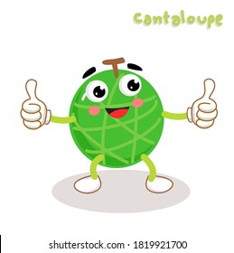 Cartoon Funny Cantaloupe Character Vector 