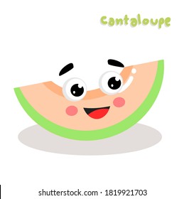 Cartoon Funny Cantaloupe Character Vector 
