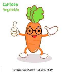 Cartoon Funny Carrot Character Vector