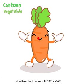 Cartoon Funny Carrot Character Vector