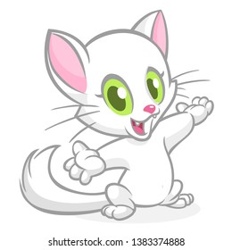 Cartoon funny cat excited expression
