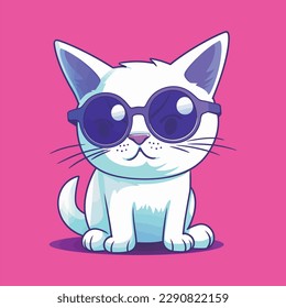 A cartoon funny cat mascot icon vector illustration animal character concept design