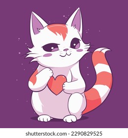 A cartoon funny cat mascot icon vector illustration animal character concept design