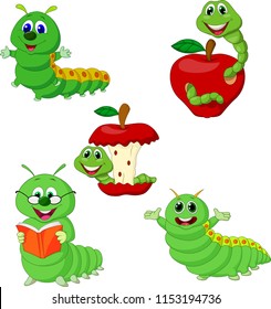 Cartoon funny Caterpillar collection set