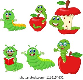 Cartoon funny Caterpillar collection set