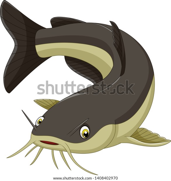 Image Vectorielle De Stock De Dessin D Humour Poisson Chat Sur Fond Blanc