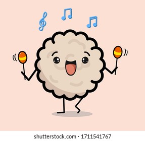Cartoon funny characters vector illustrations. Meatballs character make fun. Vector illustration