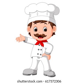 Cartoon funny chef good posing