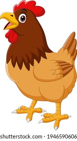 Cartoon Funny Chicken Hen Crowing