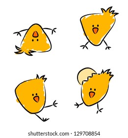 Cartoon funny chicken (vector)