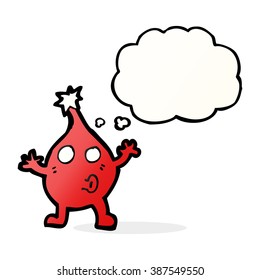 cartoon funny christmas character with thought bubble