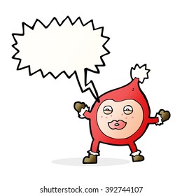 cartoon funny christmas creature with speech bubble