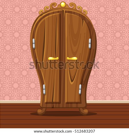cartoon funny closed Retro wardrobe, Living room wooden furniture