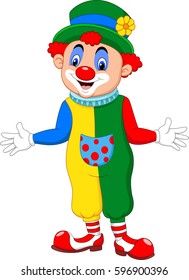 Cartoon funny clown posing