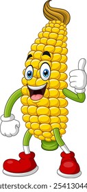 Cartoon funny corn giving thumb up