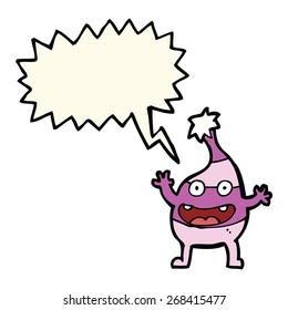 cartoon funny creature with speech bubble
