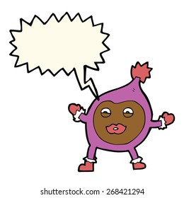 cartoon funny creature with speech bubble