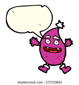 cartoon funny creature with speech bubble