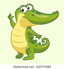 Cartoon funny crocodile isolated on white background