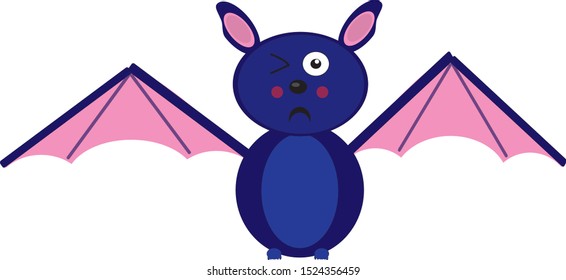 cartoon funny cute bat flying