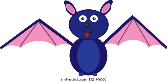 cartoon funny cute bat flying