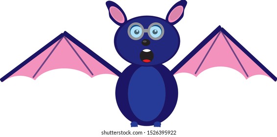 cartoon funny cute bat flying