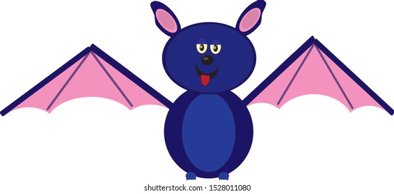 cartoon funny cute bat flying