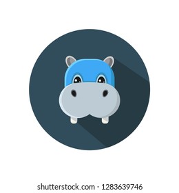 Cartoon funny, cute and little hippo character,isolated on white background- Vector 