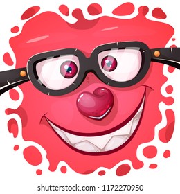 Cartoon funny, cute monster character. Halloween illustration. Vector eps 10