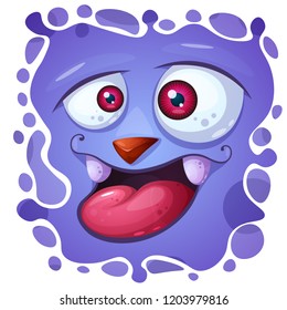 Cartoon funny, cute monster character. Halloween illustration. Vector eps 10