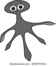 Cartoon of a funny and cute octopus