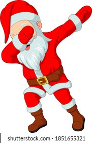 Cartoon funny dabbing santa claus