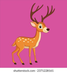 Cartoon funny deer animal character design illustration