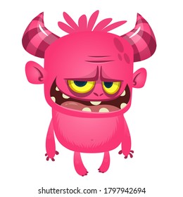 Cartoon funny devil laughing. Vector illustration for Halloween