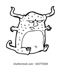 monstruo del demonio divertido de la caricatura