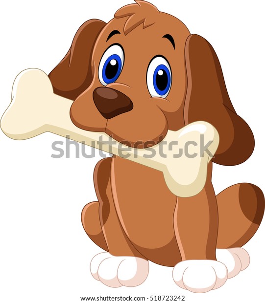 Cartoon Funny Dog Bone Stock Vector (Royalty Free) 518723242