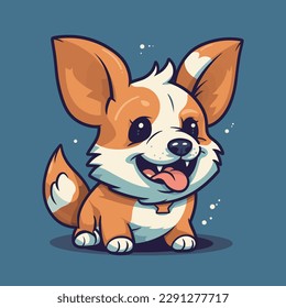 Cartoon funny dog mascot vector illustration character concept animal icon isolated