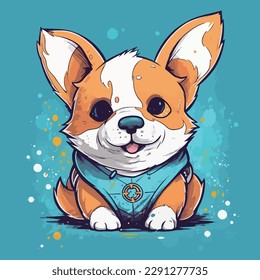 Cartoon funny dog mascot vector illustration character concept animal icon isolated